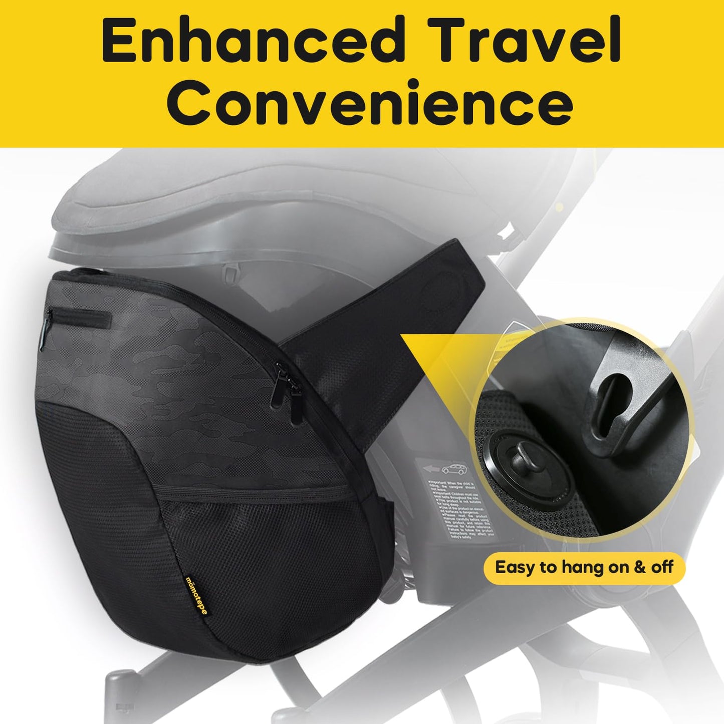 Mamatepe Storage Bag Compatible With Doona Infant Car Seat, Organizer Bag,Wearable Backpack For Baby Travel,Stroller Bag For Doo