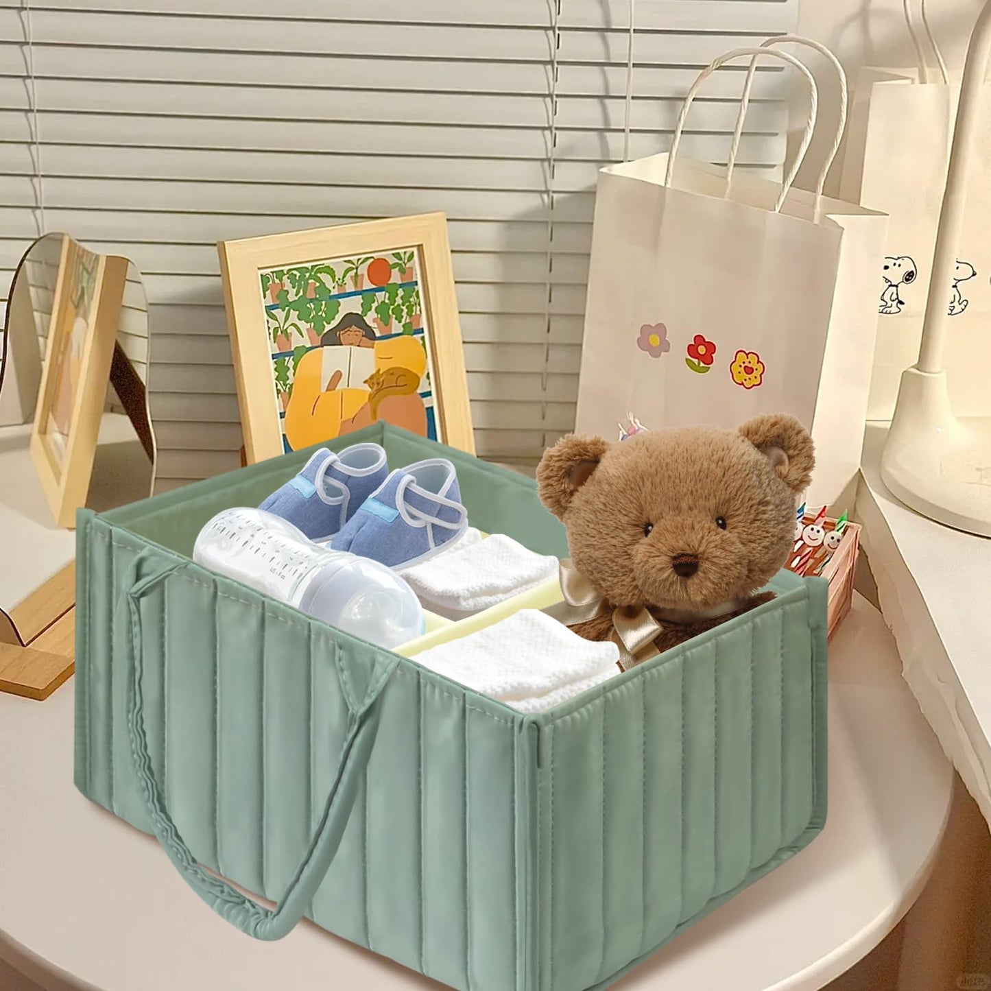 Poxxu Baby Diaper Caddy Organizer And Storage,Diaper Bag,Baby Shower Gifts,Nursery Diaper Storage Bin And Car Organizer For Diap