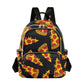 Yasala Women Fashion Backpack Pizza Black Sturdy Daily Bag Compact Regular Bag Diaper Bag