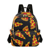 Yasala Women Fashion Backpack Pizza Black Sturdy Daily Bag Compact Regular Bag Diaper Bag
