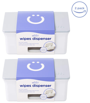 Ubbi Set Of 2 Baby Wipes Dispensers With Weighted Plates And Secure Seals, Nursery And Baby Registry Essential To Keep Wipes Fre