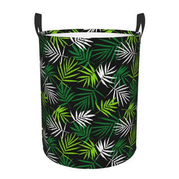 Pevtufa Tropical Leaves1 Foldable Laundry Basket Organizer,Fabric Clothes Toy Storage Basket Nursery Hamper Storage Bin For Hous