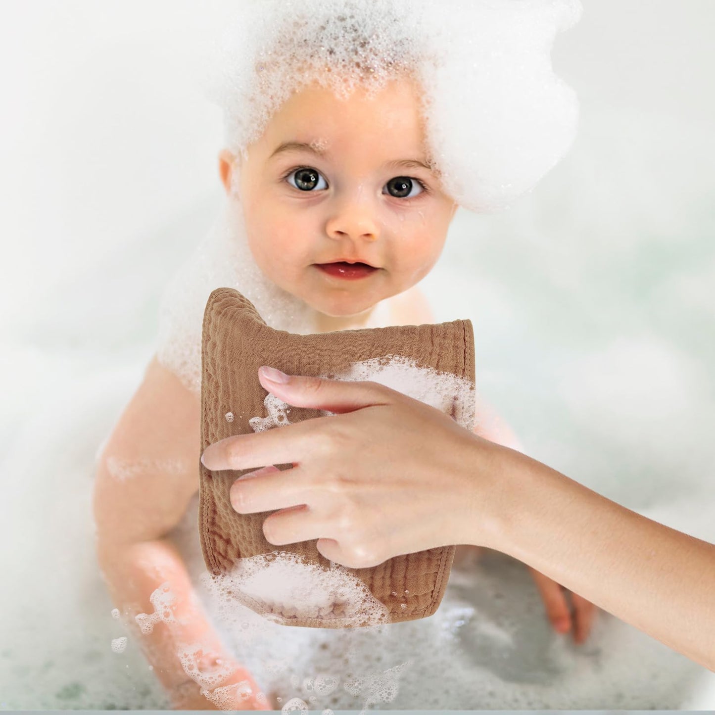 Migiol Baby Burp Cloth 100% Cotton Newborn Cotton Muslin Burp Cloth 10X20 Inches (Pink & Coffee 5 Pieces)