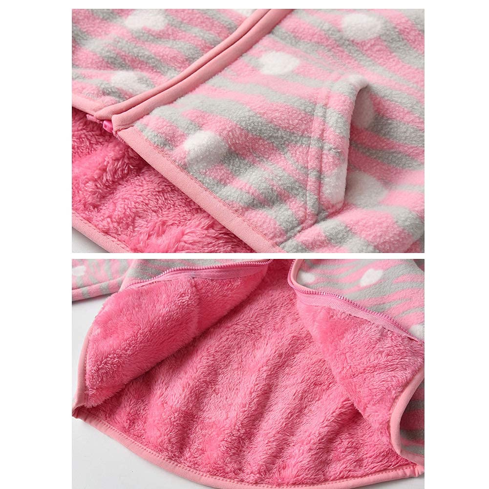Feidoog Toddler Polar Fleece Jacket Hooded Baby Boys Girls Autumn Winter Long Sleeve Thick Warm Outerwear,Heart,2-3T