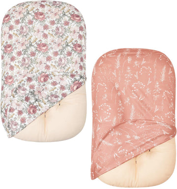 Little Jump 2 Pack Western Wild Flowers Baby Lounger Cover Soft Cotton Slipcover Fits Newborn Lounger for Baby Boys and Girls In