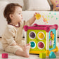 PANITU Baby Activity Cube Montessori Toys for 1 Year Old, Multi Sensory Shape Blocks, 6 in 1 Multifunctional Sensory Toys for To