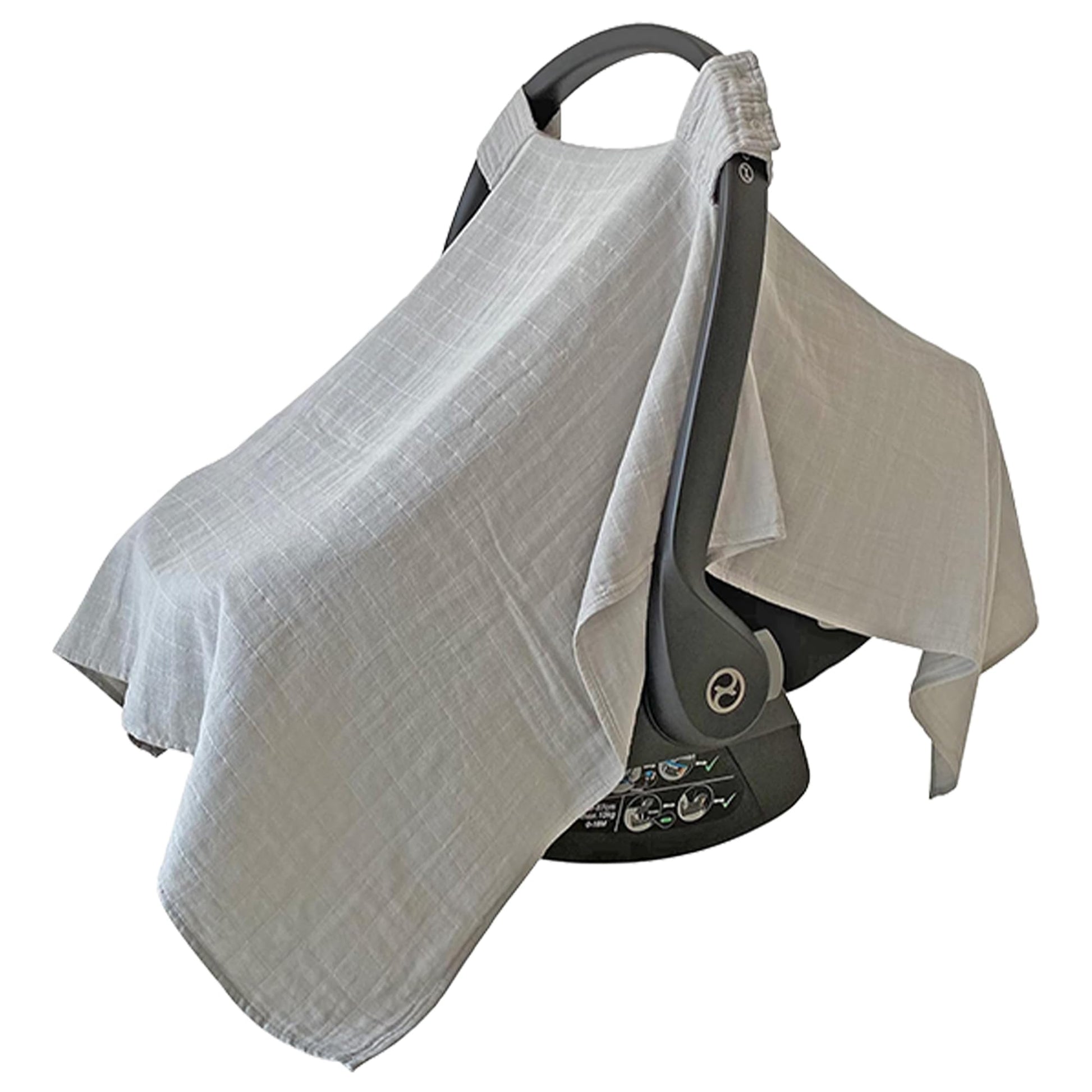 Mozah 100% Organic Muslin Car Seat Covers For Babies Baby Car Seat Covers For Girls (Belgian Grey)