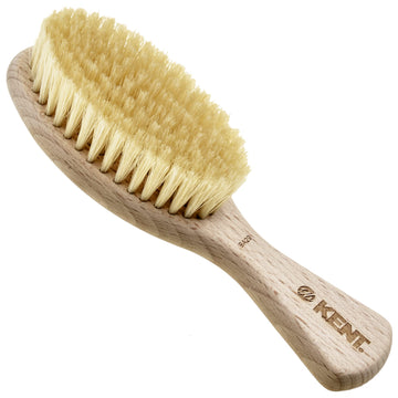 Kent Ba29 Cradle Cap Baby Hair Brush With Soft Natural Bristles And Travel Pouch - Baby Essentials For Newborn Hair Brush Made I