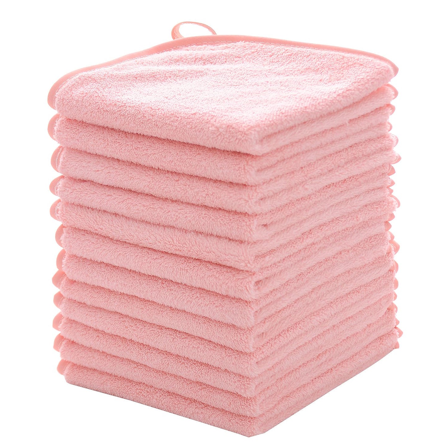 Mukin Baby Washcloths Set - 12 Pack 12X12 Inches Microfiber Coral Fleece Face Towel For Newborns, Infant, Toddlers Or Kids. Ultr