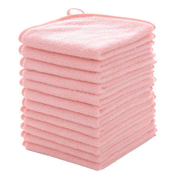 Mukin Baby Washcloths Set - 12 Pack 12X12 Inches Microfiber Coral Fleece Face Towel For Newborns, Infant, Toddlers Or Kids. Ultr