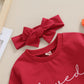 Lucikamy Newborn Baby Boy Girl Valentine'S Day Outfits Sweatshirt Romper Infant Long Sleeve One Piece Romper Spring Clothes (Red