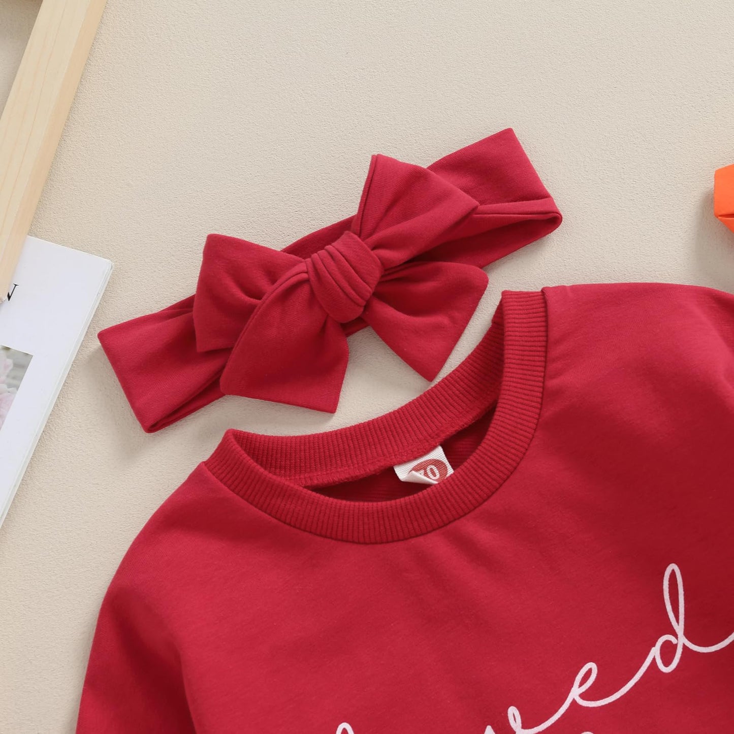 Lucikamy Newborn Baby Boy Girl Valentine'S Day Outfits Sweatshirt Romper Infant Long Sleeve One Piece Romper Spring Clothes (Red