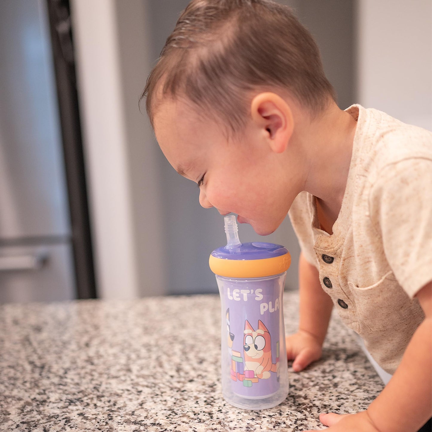 The First Years Bluey Insulated Straw Cup - Bluey Sippy Cups With Straw - Kids Water Bottles - 9 Oz - 2 Count - Ages 9 Months An