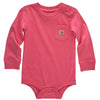 Carhartt Long-Sleeve Pocket Bodysuit, Pink Lemonade, 12 Months