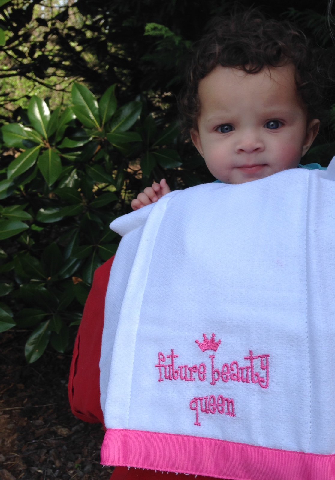 Mud Pie Lil Miss December Future Beauty Queen Baby Burp Bib Cloth Cotton Towel - Set Of 2