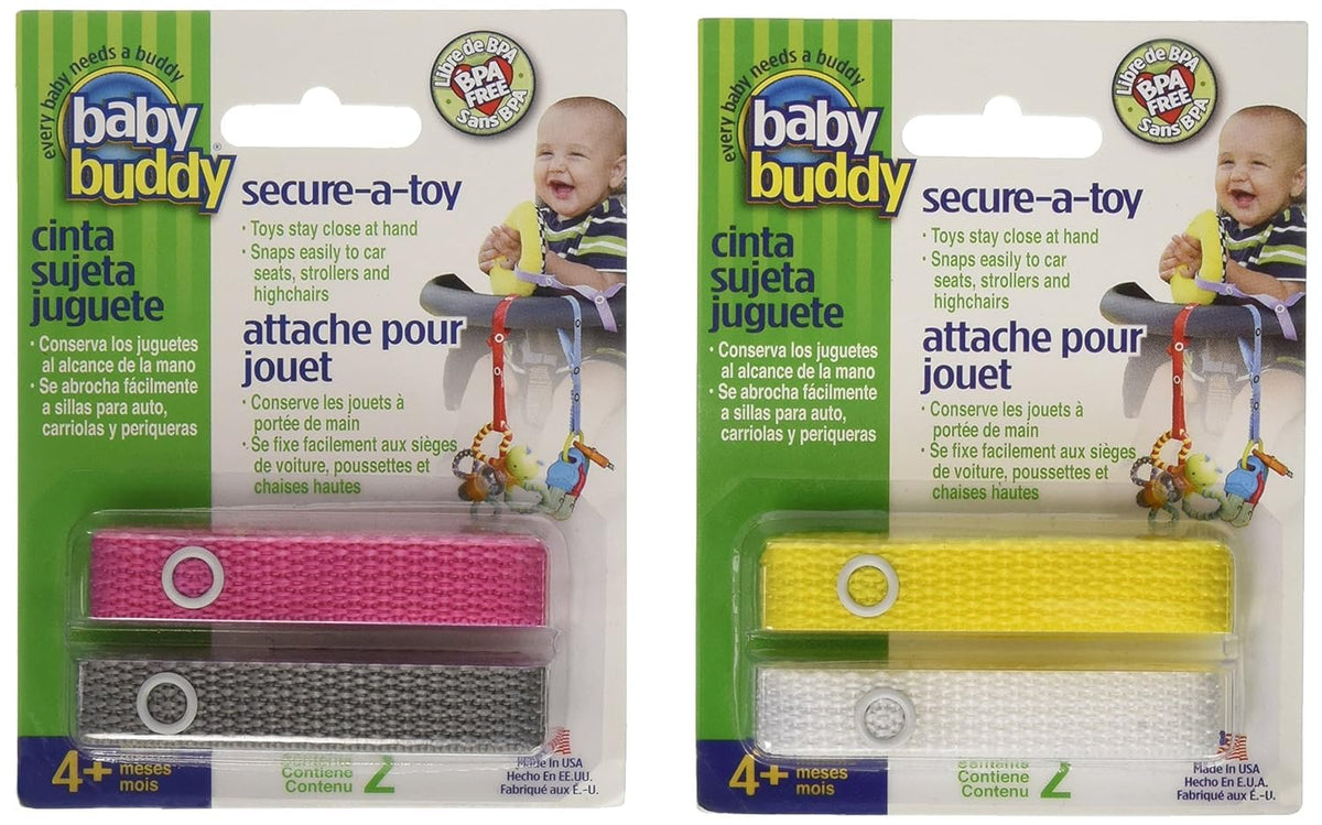 Baby Buddy Secure-a-Toy, Adjustable Pacifier and Teether Strap for Str ...
