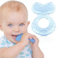 Nuby Silicone Teethe-eez Teether with Bristles, Includes Hygienic Case, Colors May Vary