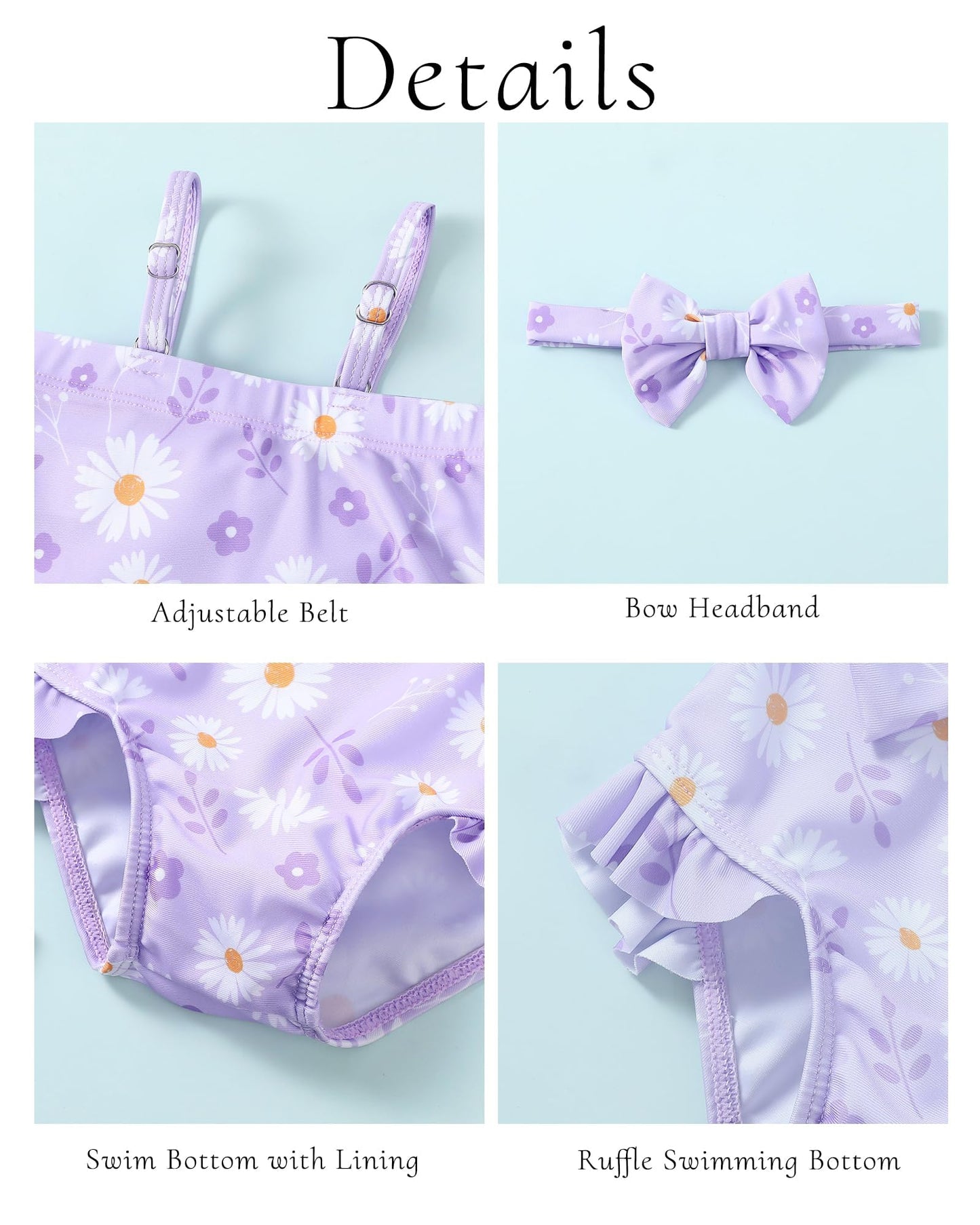 Mioglrie Baby Girl Swimsuit Infant Bathing Suits Newborn 0-3 Month For Girls Summer Beach Swim Suit Purple Floral One Piece Swim