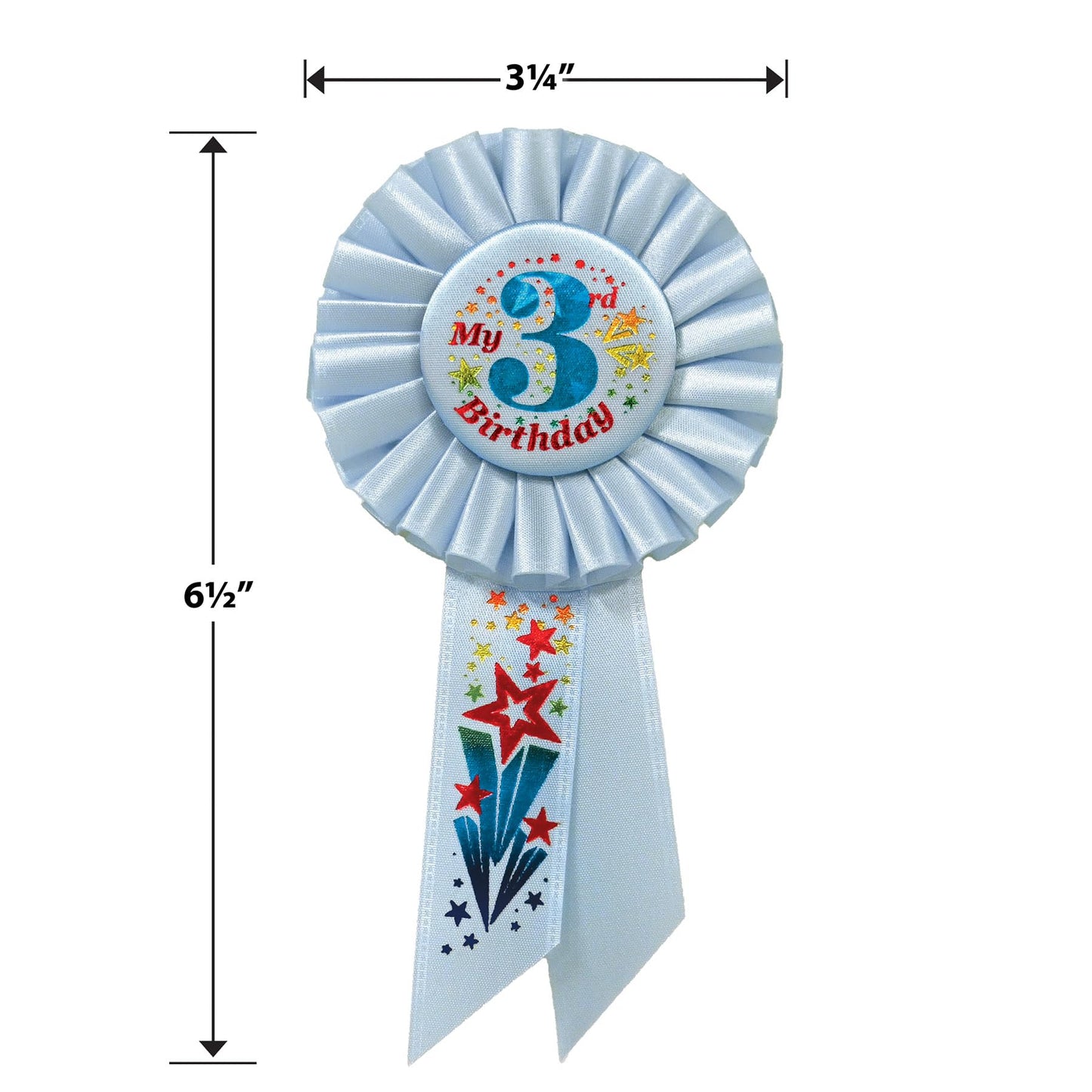 My 3Rd Birthday Rosette In Blue