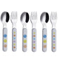 Exzact Kids Flatware 6Pcs Stainless Steel 18/10 Toddler Utensils Flatware- 3 X Forks, 3 X Spoons- Bpa Free, Dishwasher Safe - 12