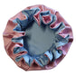 Akiss Reversible Satin Silk Sleep Hair Bonnet For Baby Infant Girl Boy (Taffy/Sky Blue. 3~6 M)
