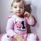 Fioukiay Preemie Baby Girl My 1St Valentine'S Day Clothes Trim Love Heart Bodysuit Pants Valentines Day Outfits (Pink, Preemie)