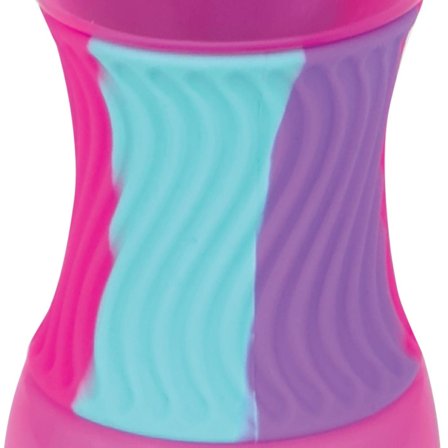 Nuby No Spill Sili Bands 10Oz Soft Spout Cup With Textured Easy Grip Silicone Band - Pink