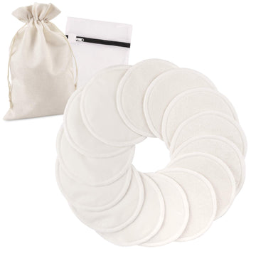 Phogary 14Pcs Washable Nursing Pads, Reusable Organic Bamboo Breast Pads With Laundry Bag And Storage Bag - Soft, Absorbent, Hyp