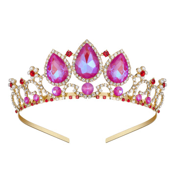 Sweetv Aurora Tiara For Girls, Sleeping Beauty Princess Crown, Pink Crystal Tiaras Headband For Kids Cosplay Birthday Dress Up H