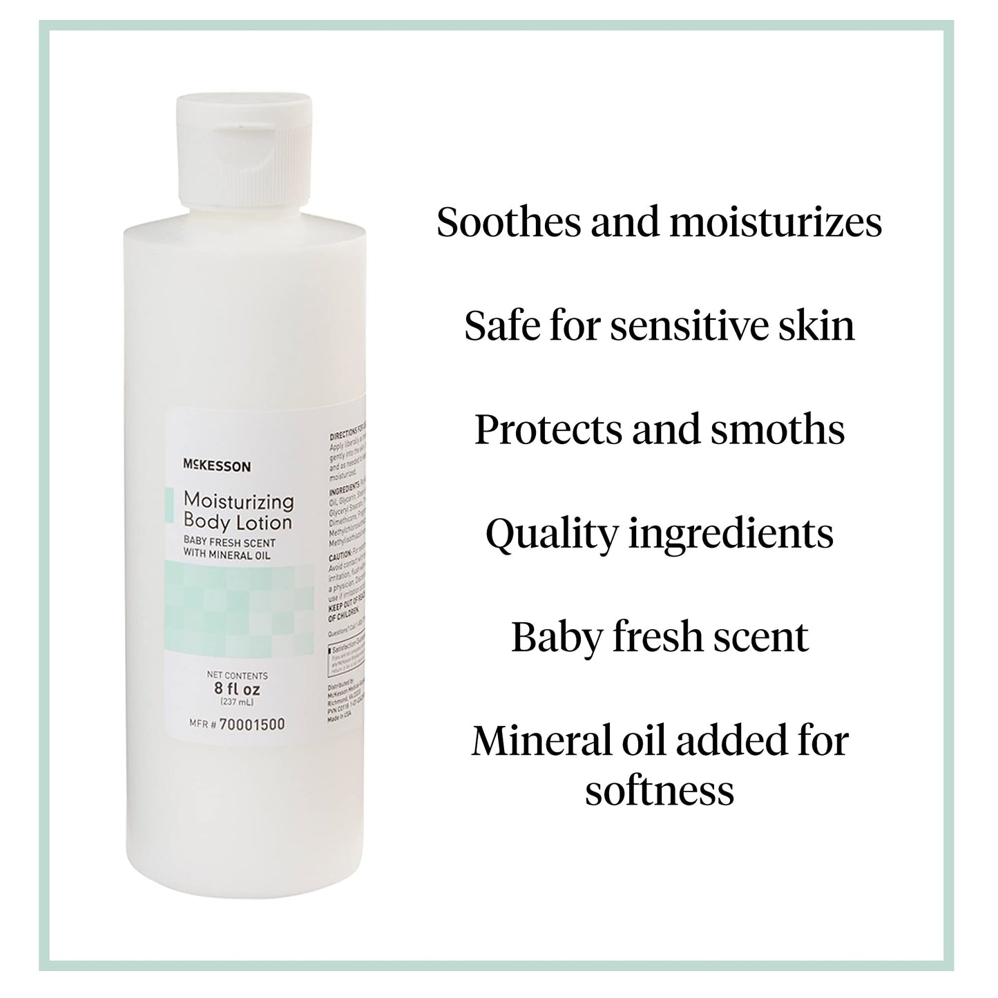 Mckesson Moisturizing Body, Hand And Body Moisturizer, Baby Fresh Scent With Mineral Oil, 8 Oz, 1 Count