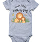 Funnycokid Our First Father'S Day Baby Boys Girls Bodysuit Outfit Newborn Stuff Lion Announcement Clothes 6-12 Months