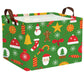 ASKETAM Empty Large Christmas Basket for Gifts Women Collapsible Storage Bin Kids Toy Box Holiday D  cor (Snowflake Green)
