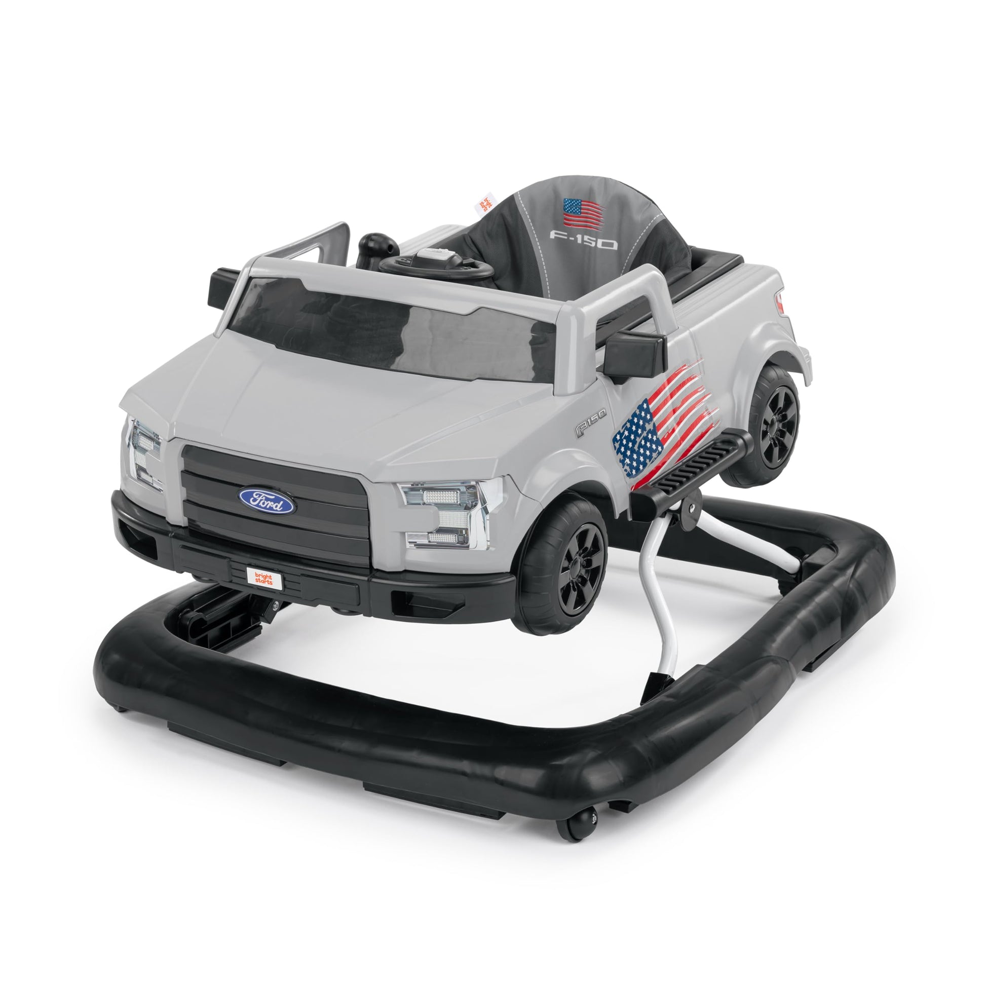 Bright Starts Ways to Play Walker - Ford F-150, All American, 4-in-1 Walker for 6 Months and Up, 2 Can Play At Once