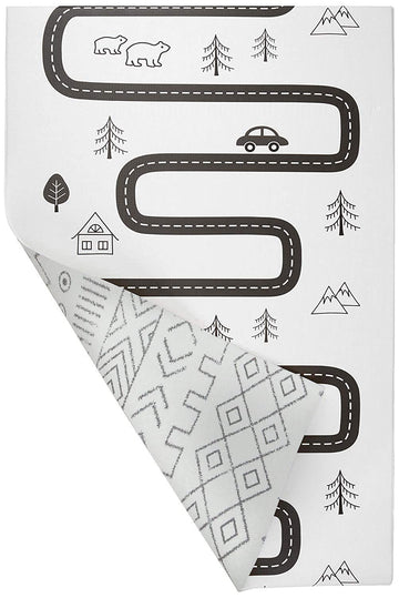 Baby Care Play Mat (Medium, Nordic Trails - Tribal) 73 x 49 Original One-Piece Reversible Rollable Waterproof Firm PVC Play Mat 