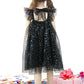 Agqt Toddler Babys Tulle Tutu Dress Sleeveless Sequin Summer Birthday Party Gowns Pageant Halloween Costume Dress Black-Sequin D
