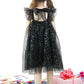 Agqt Toddler Girls Tulle Tutu Dress Sleeveless Sequin Summer Birthday Party Pageant Gowns Halloween Costume Dress Black-Sequin D