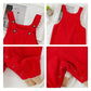 Volunboy Baby Boys Corduroy Overalls Kids Bib Pants Suspender Trousers Toddler Strap Jumpsuit Bottom Outfit (Red, 9-12 Months)