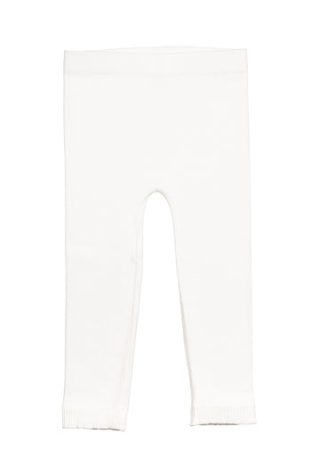 Silky Toes Baby Leggings, Toddler Seamless Soft Cotton Knit Pants For Girls And Boys (6-12 Months, Winter White)
