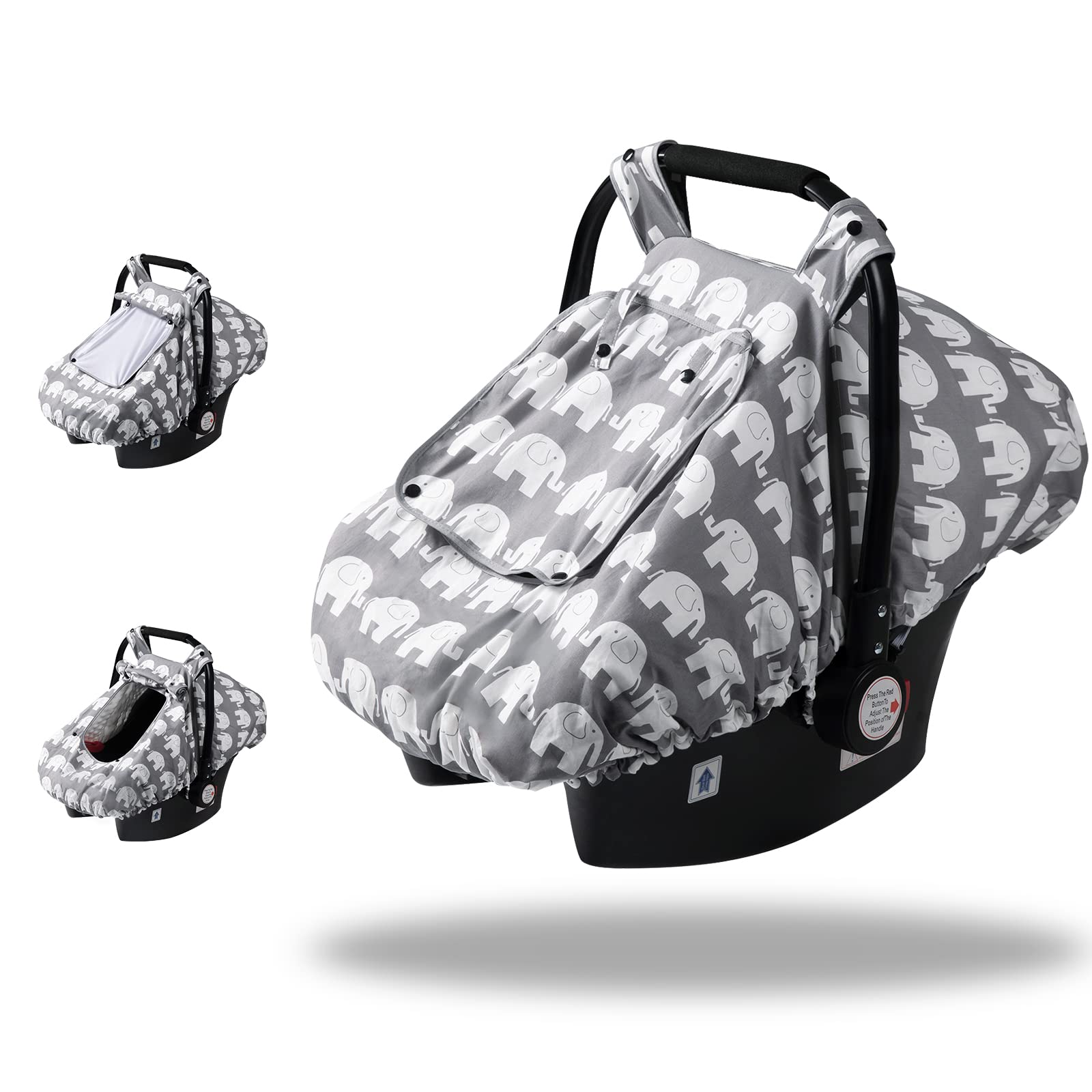 Smttw Car Seat Covers For Babies Baby Car Seat Covers, Infant Car Canopy For Spring Summer Autumn Winter, Universal Fit, Snug Wa