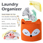 Vk Vkliving Fox Toy Basket Cotton Rope Animal Baskets Orange Laundry Hamper For Toys, Clothes,Gifts,Towels, Blankets, Empty Gift