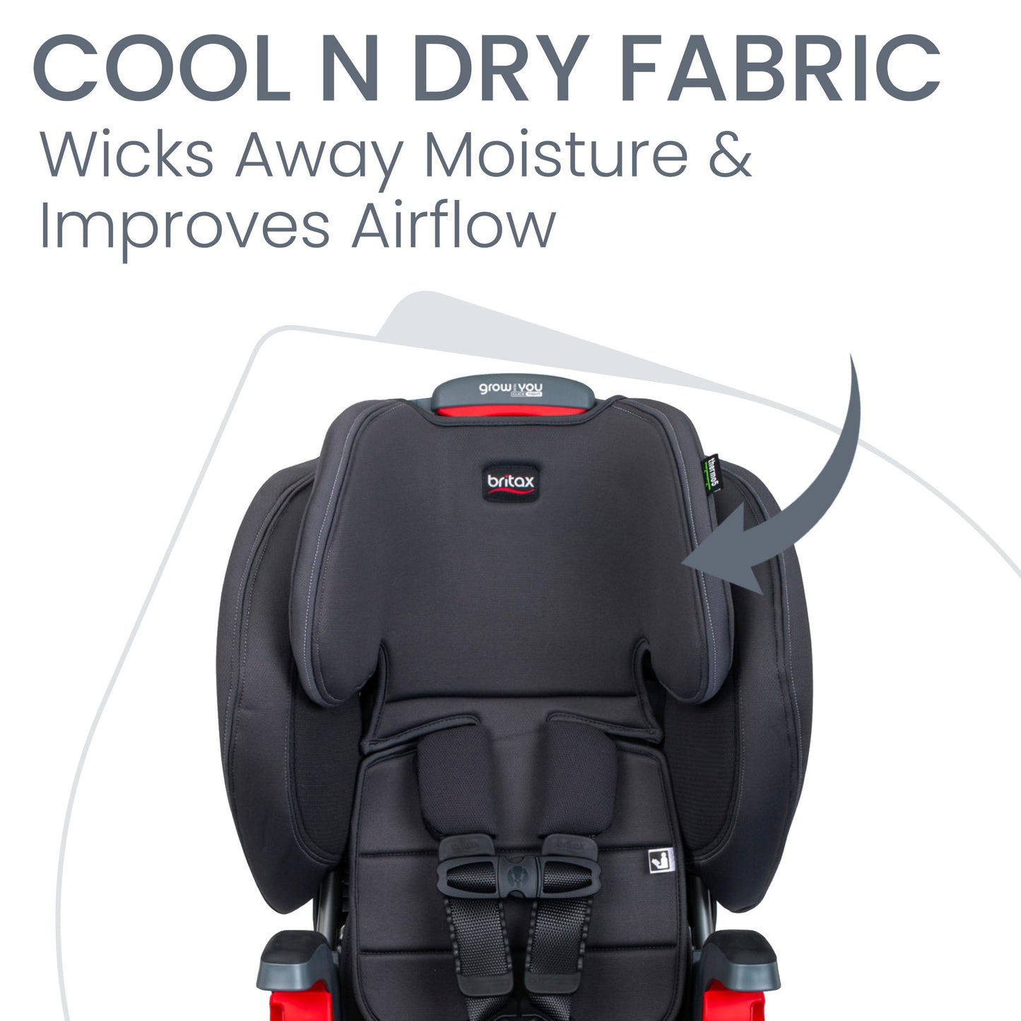 Britax Grow With You Clicktight Harness-2-Booster Car Seat, Cool N Dry - Cool Flow Moisture Wicking Fabric
