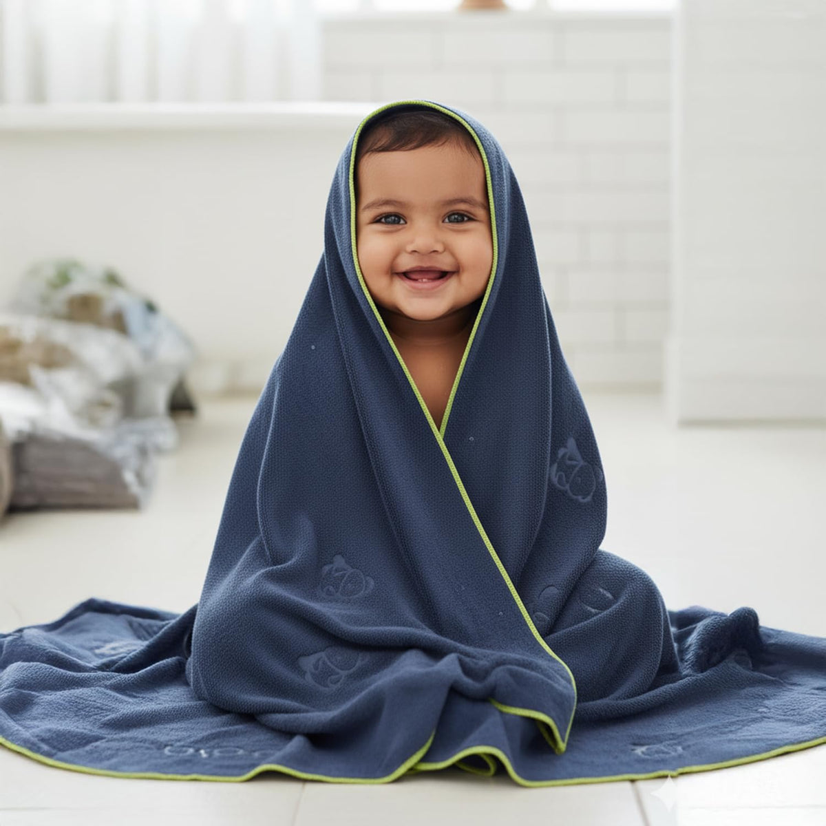 BabyPro Microfiber Baby Bath Towel for Boys & Girls, 05 Years, 70 x 110 cm