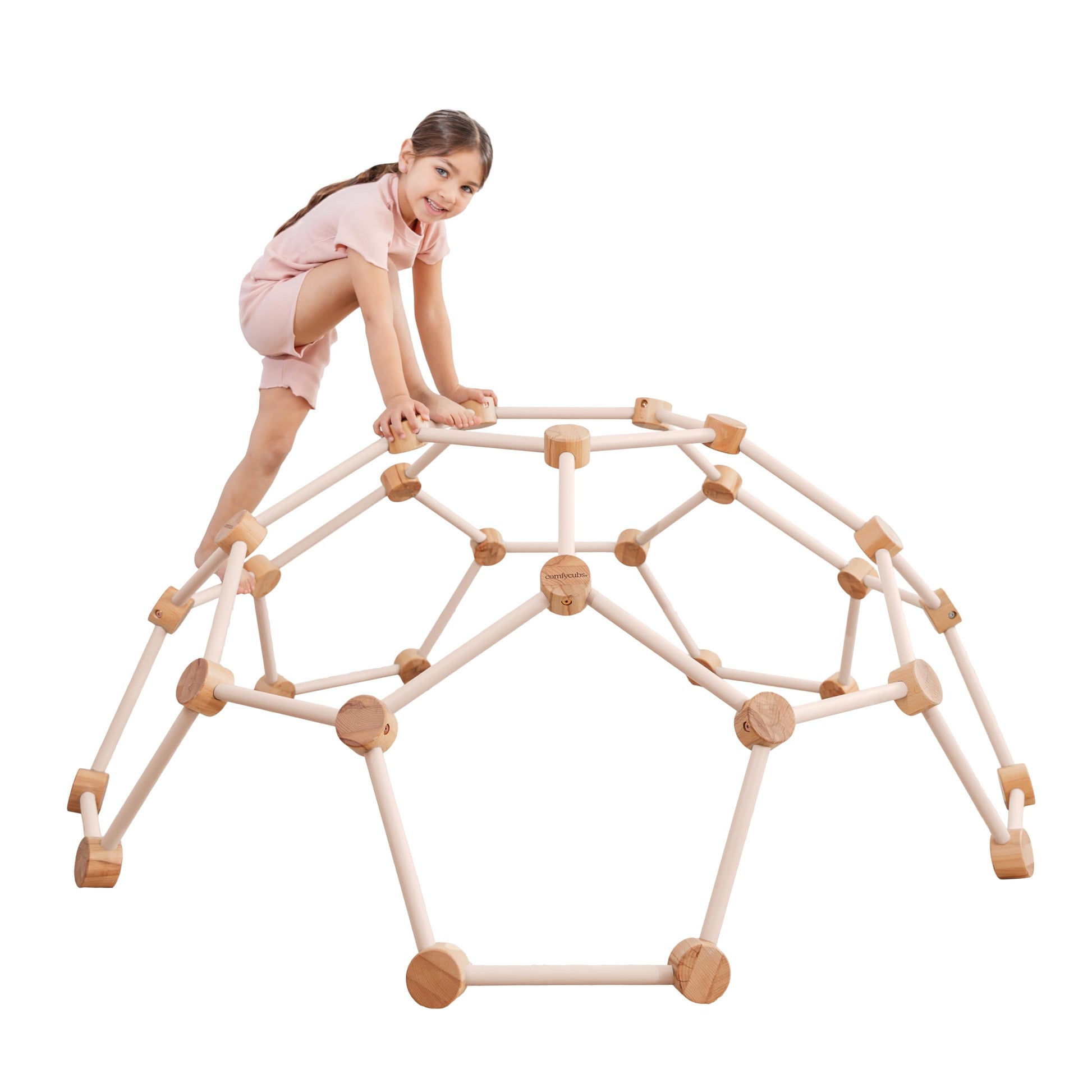 Comfy Cubs Wooden Toddler Play Gym For 3-6 Years Old - Montessori Climber For Kids - Safe Climbing Toy Support Up To 120 Lbs - E