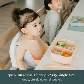 Ava + Oliver Waterproof Silicone Bib Set With Adjustable Neck Closure - Durable Silicone Bibs For Babies - Set Of 2 (Guava Confe