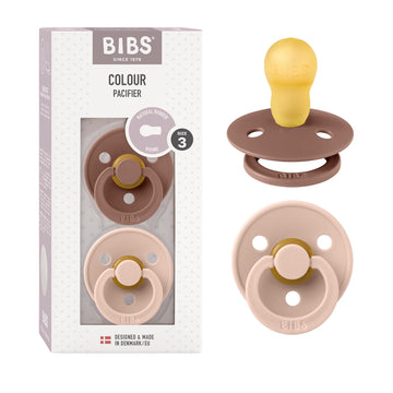 Bibs Pacifiers Colour Collection | Natural Rubber Baby Pacifier | Set Of 2 Bpa-Free Soothers | Made In Denmark | 18+ Months (Pac