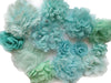 Yycraft 12Pcs Mint/Aqua Chiffon Lace Hair Flower For Girls Headband Baby Flowers Bows,Crafts,Party Decoration(2'-4.5')