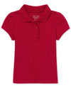The Children'S Place Baby Girls And Toddler Girls Short Sleeve Ruffle Pique Polo, Ruby, 3T