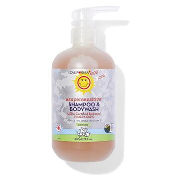 California Kids Super Sensitive Unscented Shampoo And Bodywash | 100% Plant-Based | Gentle Skincare For Kids | Fragrance Free Sh