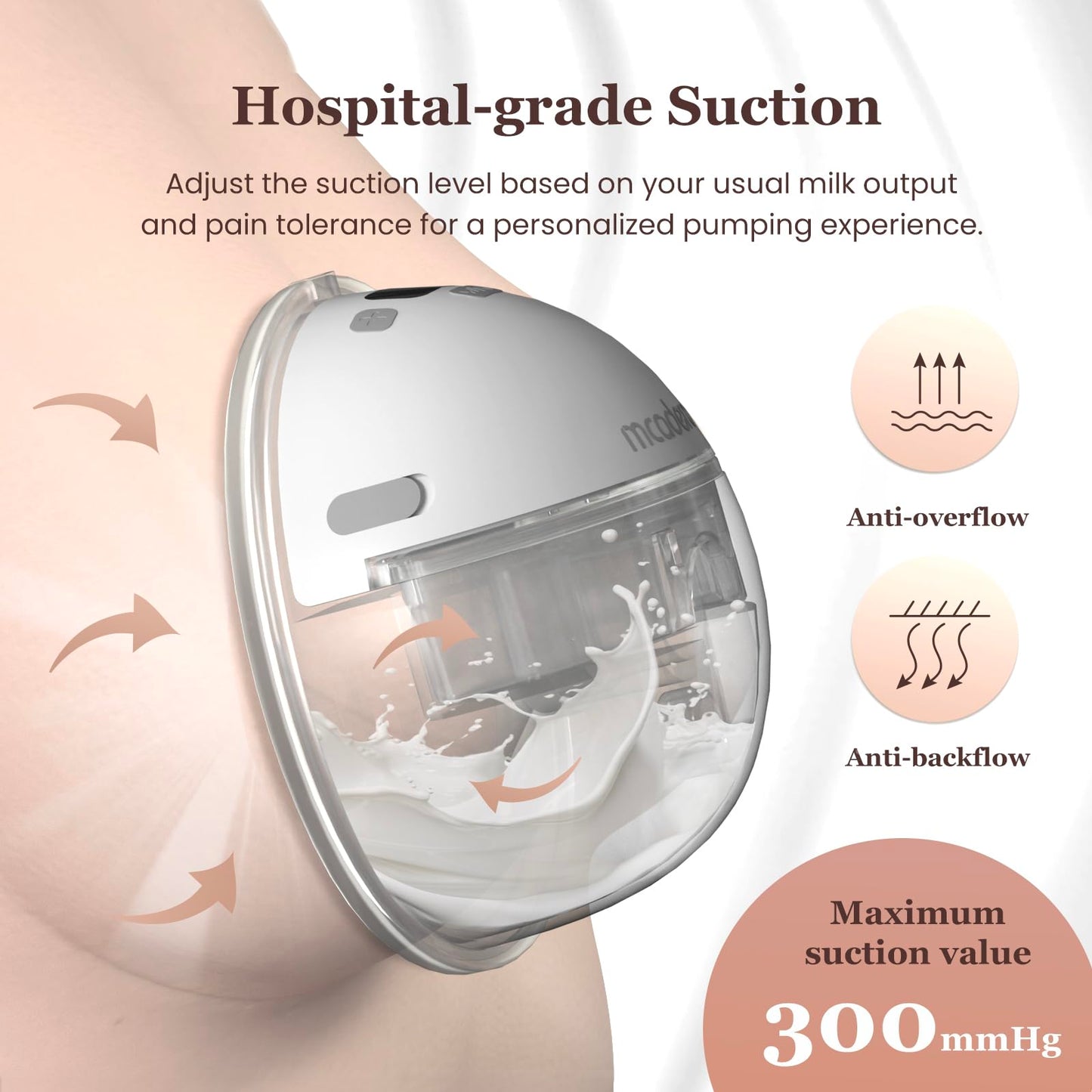 Mcadero M1 Upgrade Wearable Breast Pump With 4 Modes & 12 Levels