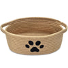 ABenkle Small Woven Basket with Handle, Cute Dog Baskets for Gifts Empty, Decorative Rope Woven Storage Dog Toy Basket, Nursery 